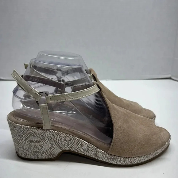 Beautifeel Sandals Shoes Open Toe Wedge Suede Orthopedic Brown Tan 39 9 - Picture 2 of 11